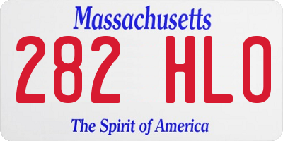 MA license plate 282HL0
