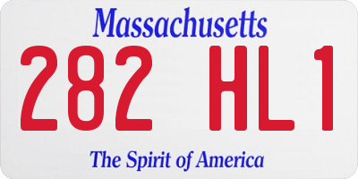 MA license plate 282HL1