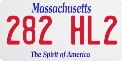 MA license plate 282HL2
