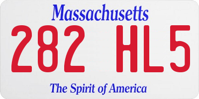 MA license plate 282HL5