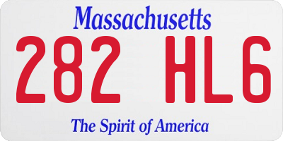 MA license plate 282HL6