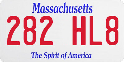 MA license plate 282HL8