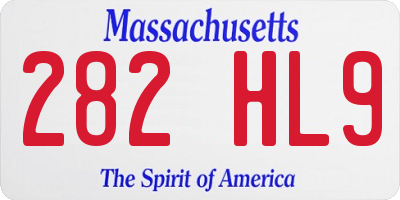 MA license plate 282HL9