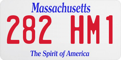 MA license plate 282HM1