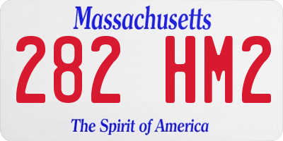MA license plate 282HM2