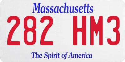 MA license plate 282HM3