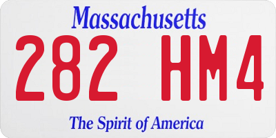 MA license plate 282HM4