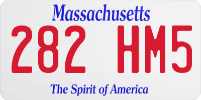 MA license plate 282HM5