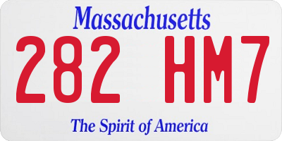 MA license plate 282HM7