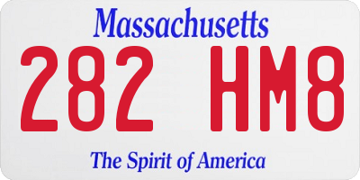 MA license plate 282HM8