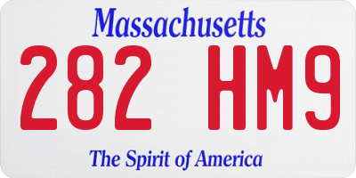 MA license plate 282HM9