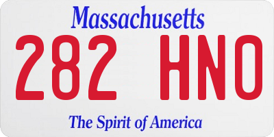 MA license plate 282HN0