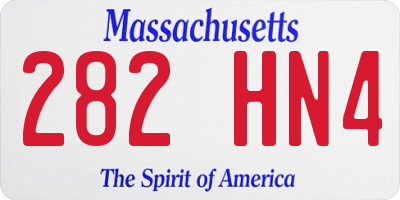 MA license plate 282HN4