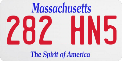 MA license plate 282HN5