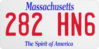 MA license plate 282HN6