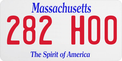MA license plate 282HO0