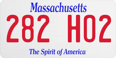 MA license plate 282HO2