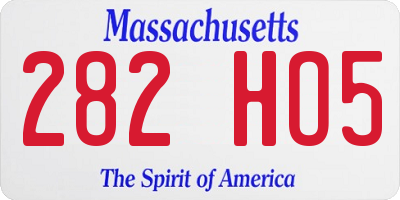 MA license plate 282HO5
