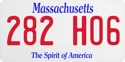 MA license plate 282HO6