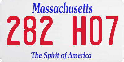 MA license plate 282HO7