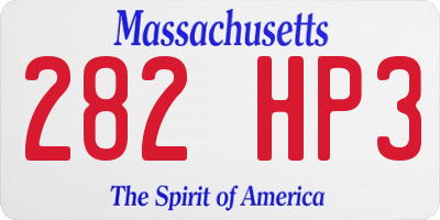 MA license plate 282HP3