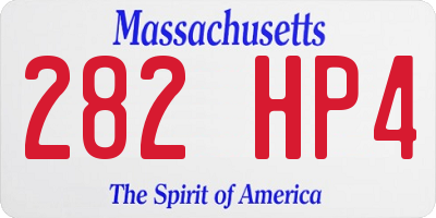 MA license plate 282HP4
