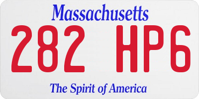 MA license plate 282HP6