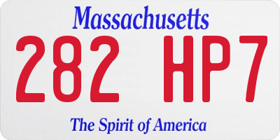 MA license plate 282HP7