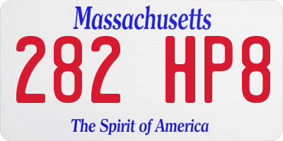MA license plate 282HP8
