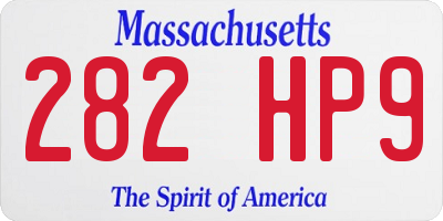 MA license plate 282HP9