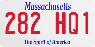 MA license plate 282HQ1