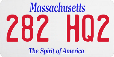 MA license plate 282HQ2
