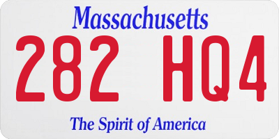 MA license plate 282HQ4