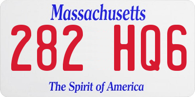 MA license plate 282HQ6