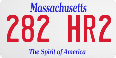 MA license plate 282HR2