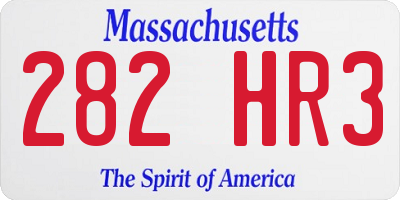 MA license plate 282HR3