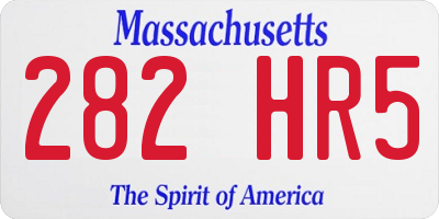 MA license plate 282HR5