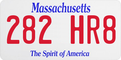 MA license plate 282HR8
