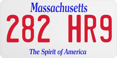 MA license plate 282HR9