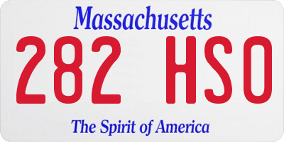 MA license plate 282HS0