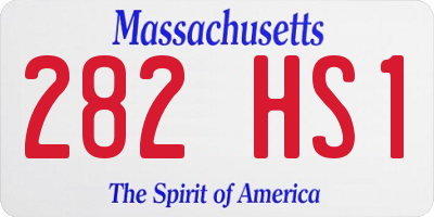 MA license plate 282HS1