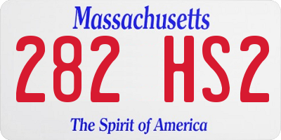 MA license plate 282HS2
