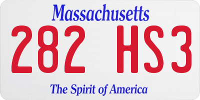 MA license plate 282HS3