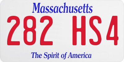 MA license plate 282HS4