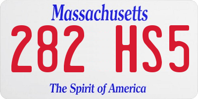 MA license plate 282HS5
