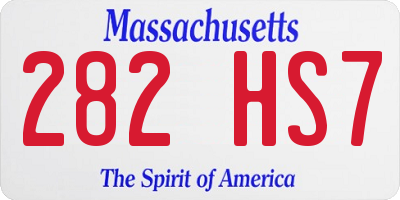 MA license plate 282HS7