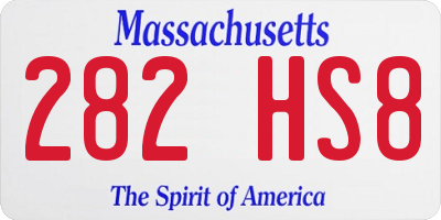 MA license plate 282HS8