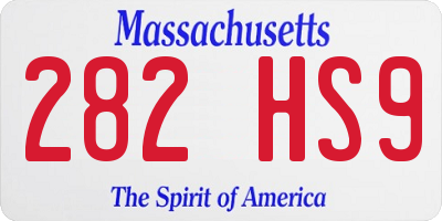 MA license plate 282HS9
