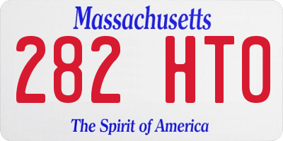 MA license plate 282HT0