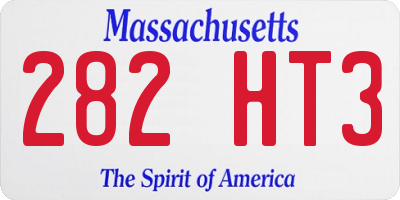 MA license plate 282HT3